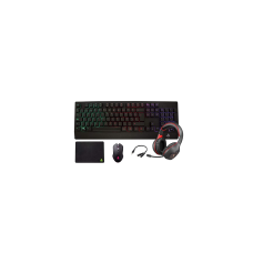 KIT GAMING  EAGLE WARRIOR RHINO 4 IN 1  TECLADO RAINBOW COLOR LETTER BACKLIGHT+ MOUSE + MOUSE PAD+ HEADSET + (KMB302+ MOM636+ FXX24182+ FHS3007)